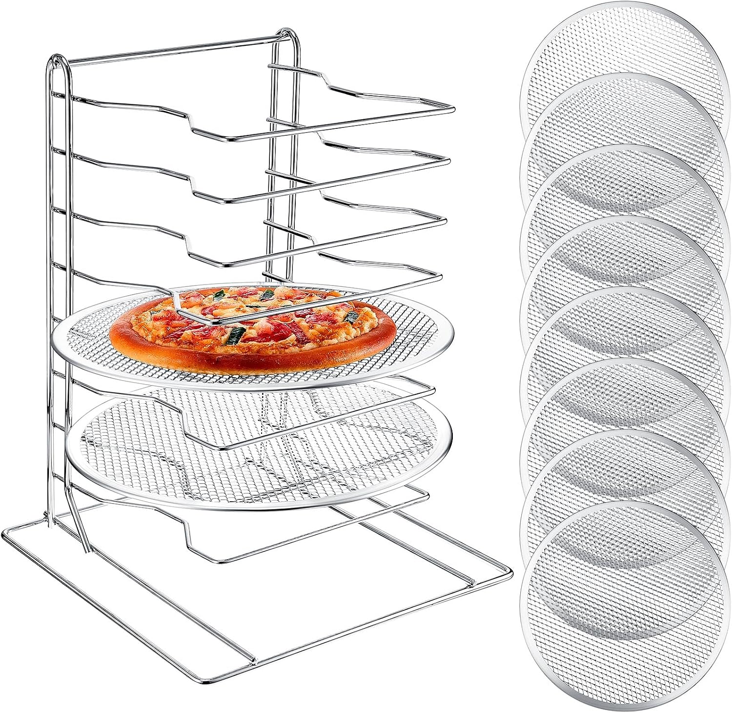 Baking Kitchen Set - Estante para pizzas de 8 niveles