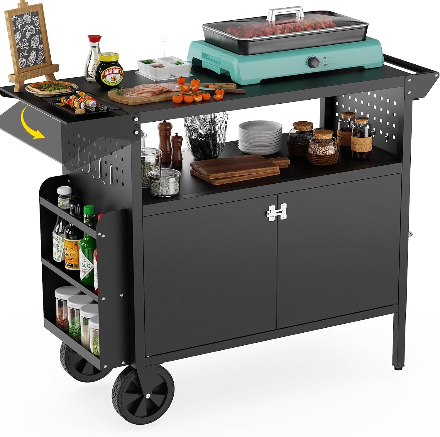 Kitchen Uncle - Carrito de parrilla para exteriores con