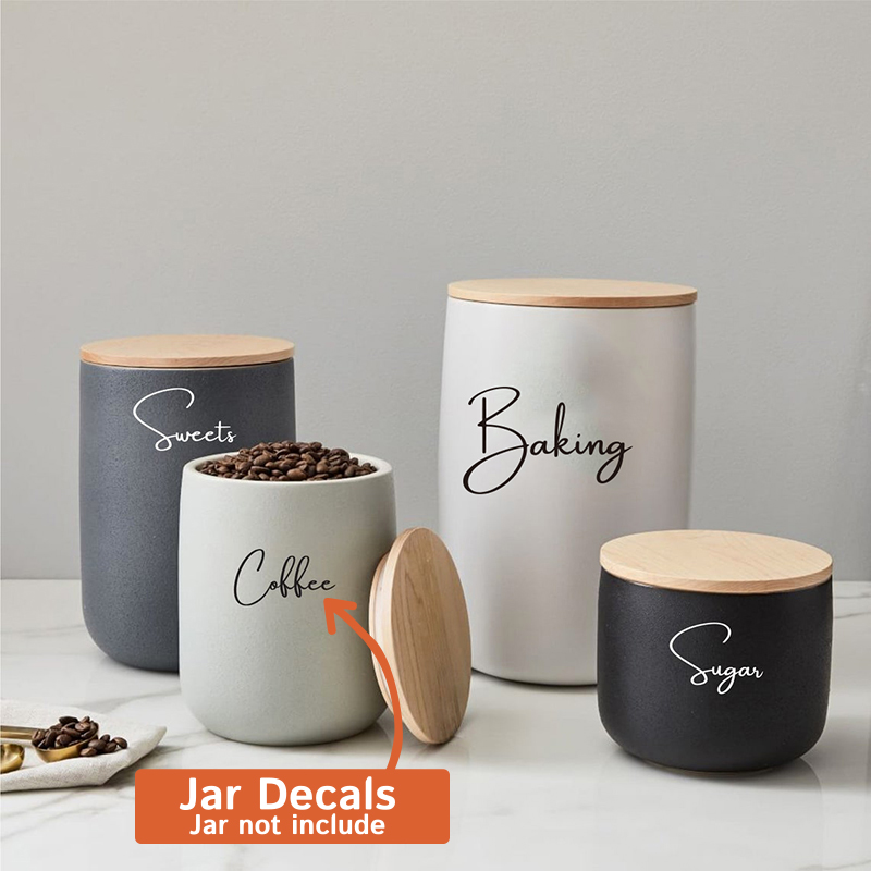 Kitchen Baking Canisters - Calcomanía solo 8 Uds., etiquetas adhesivas