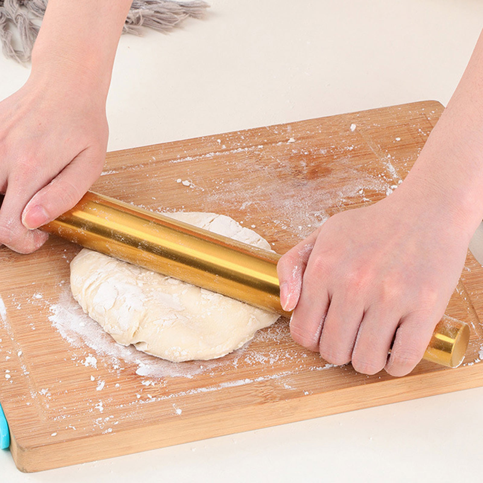 Kitchen Roller Baking - Rodillo de Acero Inoxidable para Hornear,