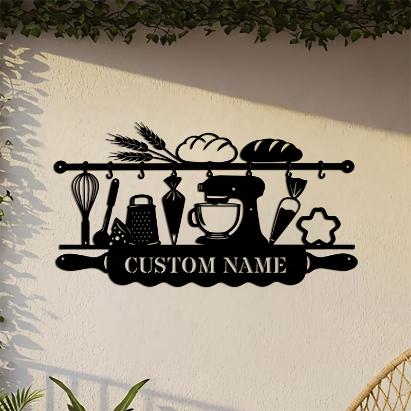 Kitchen With Baking Area - Arte de Pared de Hierro Personalizado