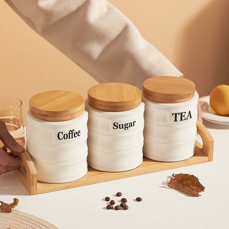 Juego de 3 Recipientes de Cerá - Kitchen Baking Canisters reseña y precio