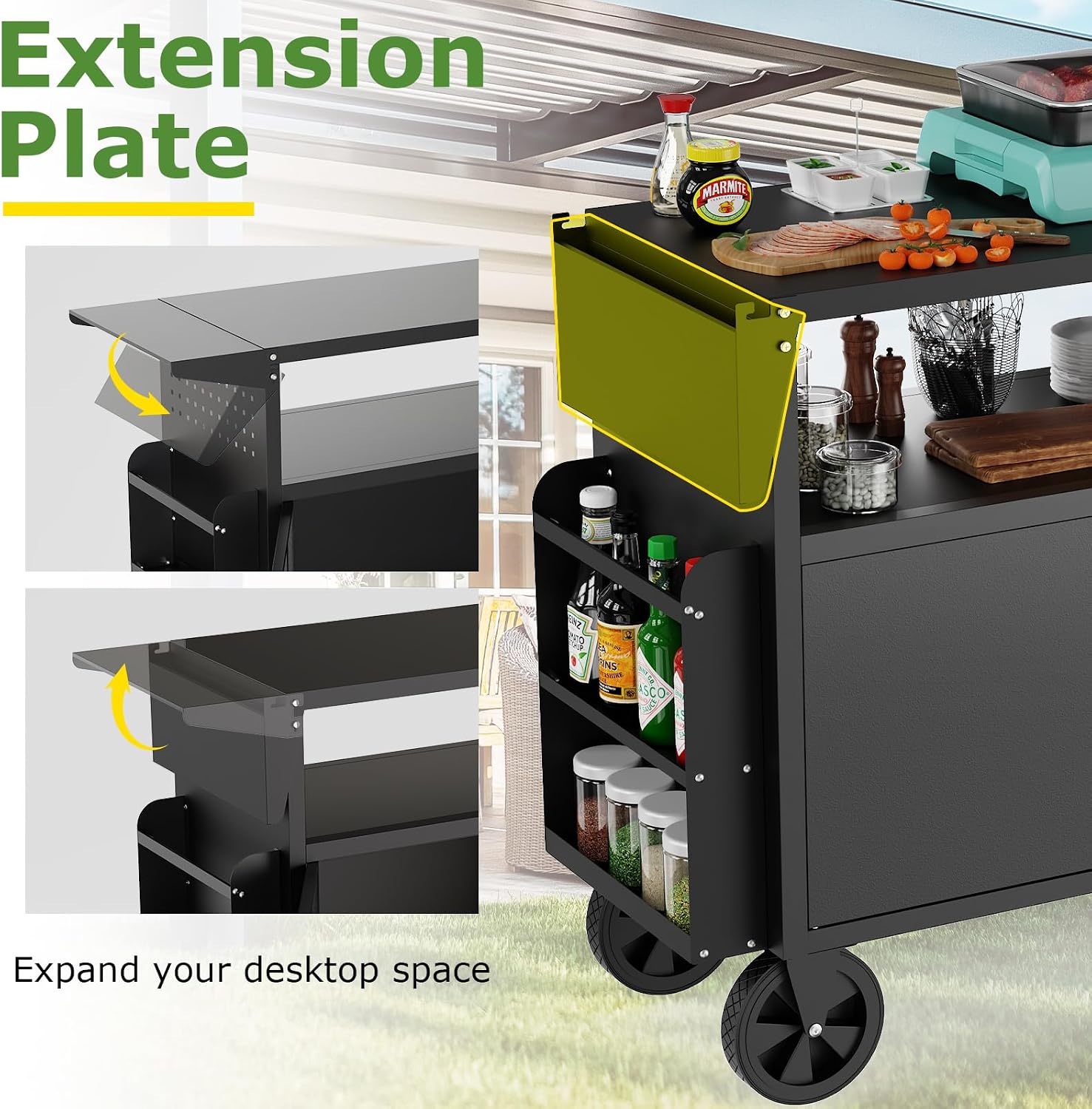 Carrito de parrilla para exter - Kitchen Uncle reseña y precio