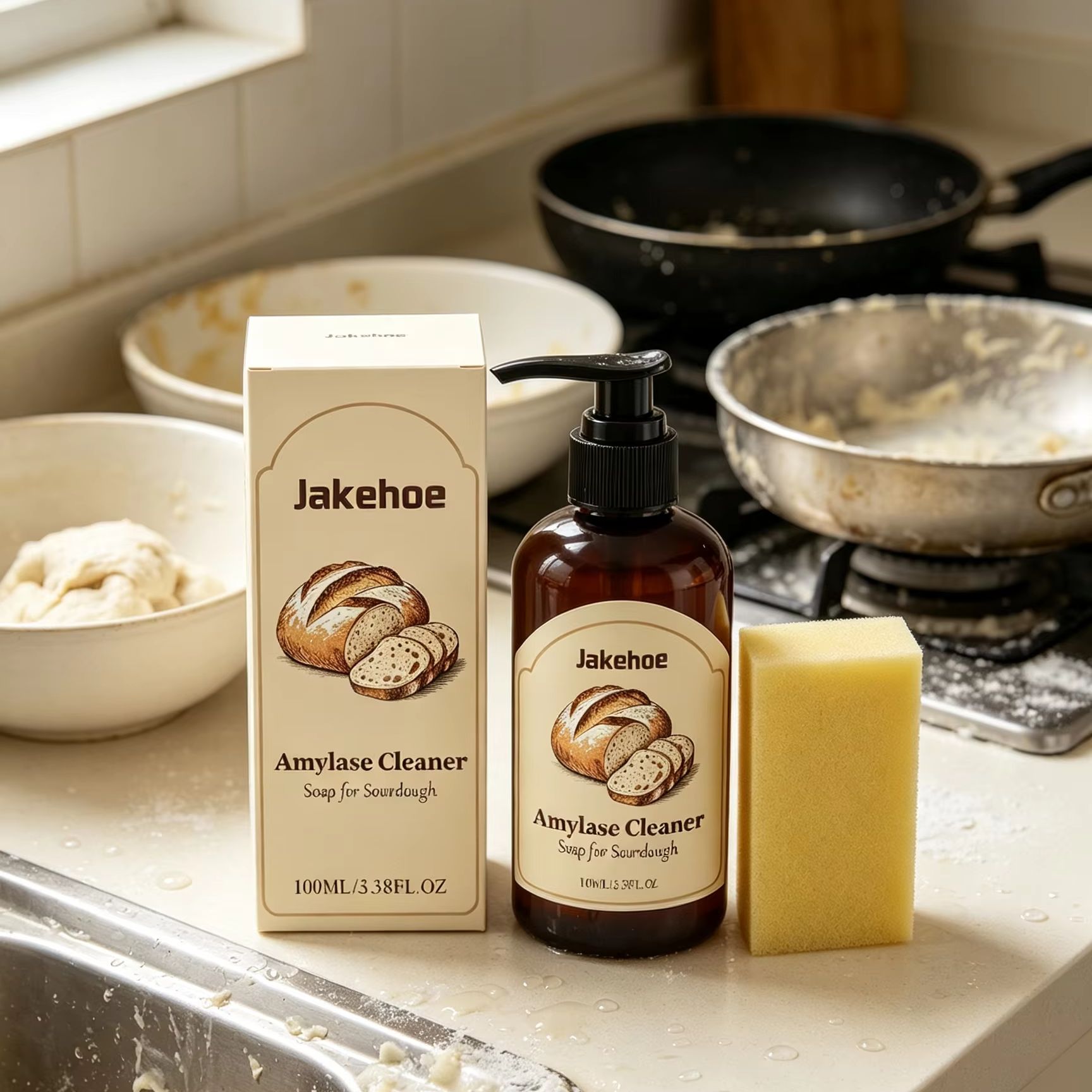Jakehoe Amylase Cleaner Soap,  - Kitchen Baking Mess reseña y precio