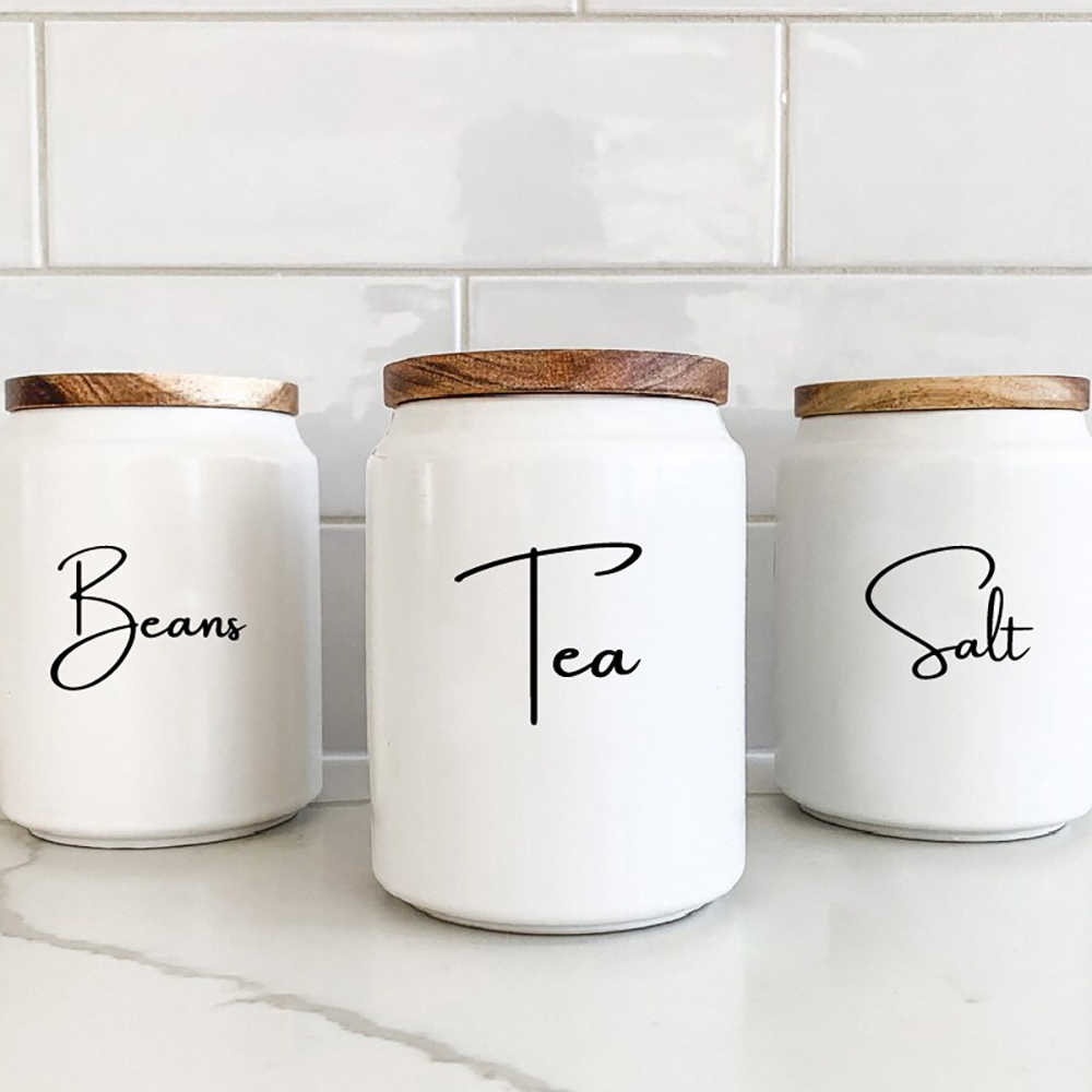 Etiquetas adhesivas para tarro - Kitchen Baking Canisters reseña y precio
