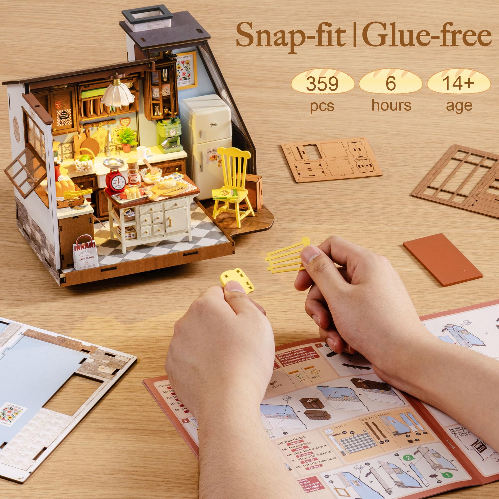 Rolife-Kit de casa en miniatur - Baking Kitchen Robotime reseña y precio