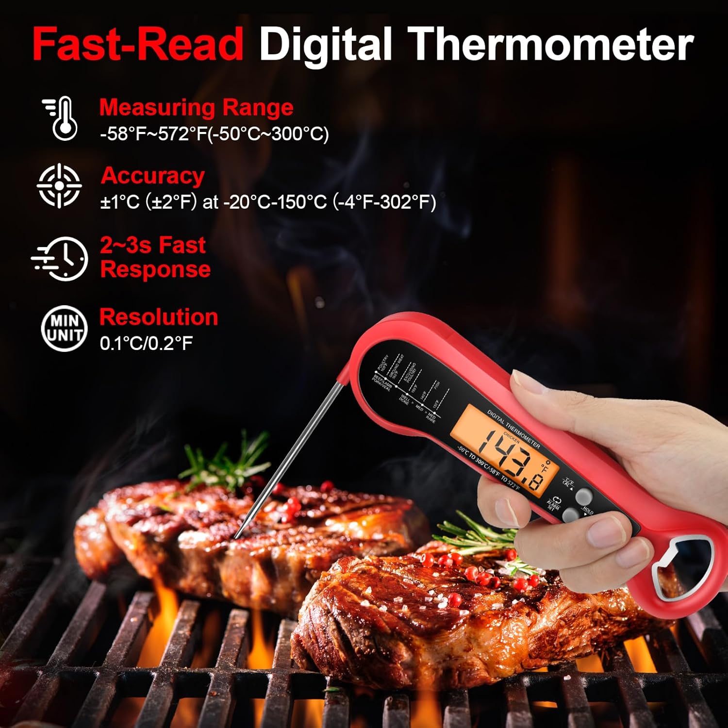 Termómetro de Carne Profesiona - Kitchen Equipment For Baking reseña y precio